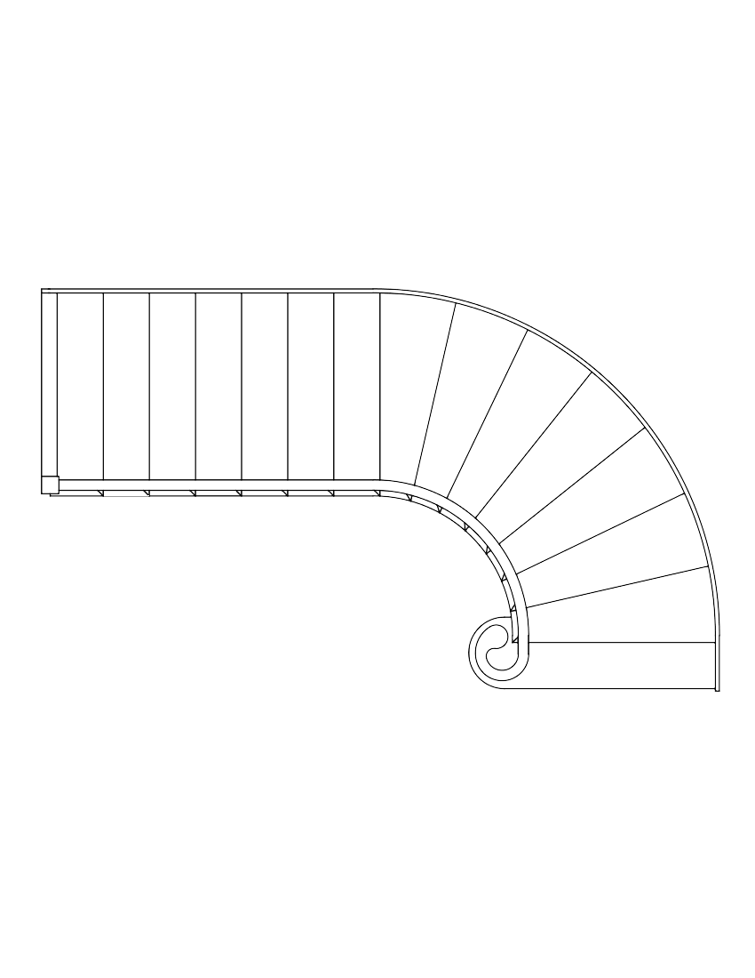 'J'-Shaped Circular Staircase