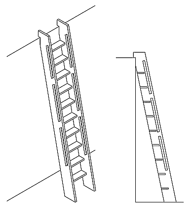 Loft Ladder with Routed Handles