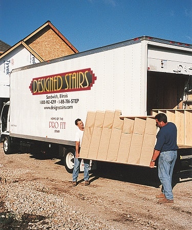 We deliver the stair sections to the job site.